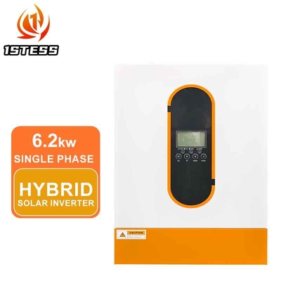 คลื่นไซน์บริสุทธิ์ 6.2KW อินเวอร์เตอร์ไฮบริด 48V MPPT โหมดการชาร์จ On/Off Grid อินเวอร์เตอร์แสงอาทิตย์ไฮบริด