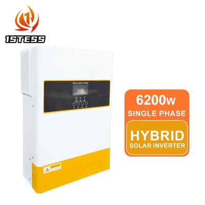ความดันการออกชื่อ 48V 120A MPPT คลื่นไซน์บริสุทธิ์ Inverter ไฮบริดแสงอาทิตย์ 5.5KW 6.2KW