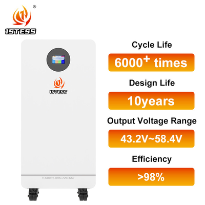 แบตเตอรี่แสงอาทิตย์ลิเดียม 300Ah 15.36kWh Lifepo4 แบตเตอรี่มือถือ 51.2V ระบบเก็บพลังงานบ้าน -20°C ถึง 55°C