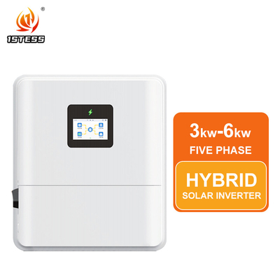 อินเวอร์เตอร์ไฮบริด 48V 3Kw 3.6kw 4.6kw 5kw 6Kw คลื่นไซน์บริสุทธิ์ IP65 เฟสเดียว เอาต์พุตคู่ MPPT บน/ปิด กริด อินเวอร์เตอร์พลังงานแสงอาทิตย์ไฮบริด