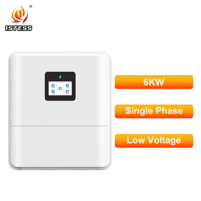 อินเวอร์เตอร์พลังแสงอาทิตย์ไฮบริดประสิทธิภาพสูง 6kW พร้อม MPPT สองแบบสําหรับแบตเตอรี่ลิตียมลวดกรดสํารอง