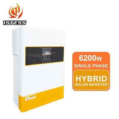 ช่วงแรงดันไฟฟ้าขาเข้าที่ยอมรับได้ 170-280VAC สำหรับคอมพิวเตอร์ส่วนบุคคล อินเวอร์เตอร์พลังงานแสงอาทิตย์ 6.2kW เฟสเดียว พร้อมแบตเตอรี่ 48V และ MPPT