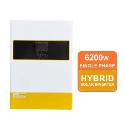 เครื่องชาร์จพลังงานแสงอาทิตย์ MPPT 6.2KW อินเวอร์เตอร์ไฮบริด คลื่นไซน์บริสุทธิ์ 48VDC เฟสเดียว สามเฟส กันฝุ่น