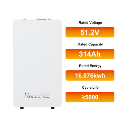 ระบบจัดเก็บพลังงานแสงอาทิตย์ภายในบ้านแบบ All in One 51.2V 16kwh ชุดแบตเตอรี่ 314Ah พร้อมระบบจัดการแบตเตอรี่อัจฉริยะ (Smart BMS) สำหรับสำรองไฟ