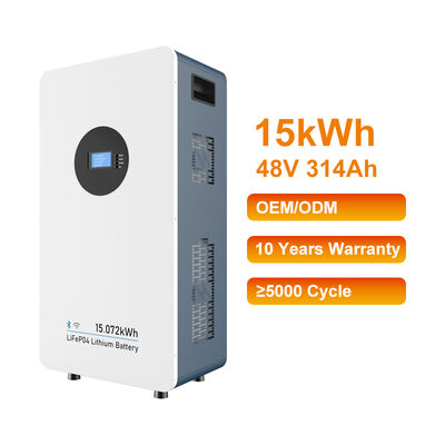 ปลอดภัยทั้งหมดในหนึ่งผนังติดตั้ง 48V 314Ah 15kWh Lifepo4 แบตเตอรี่ลิเดียมแพ็คสําหรับระบบเก็บพลังงานในบ้าน
