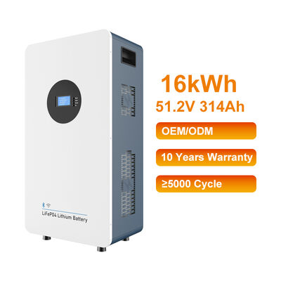 การแก้ไขพลังงานสํารอง ทั้งหมดในหนึ่งผนังติดตั้ง 51.2V 314Ah 16KWh Lifepo4 แบตเตอรี่ลิธีอุปกรณ์เก็บพลังงานในบ้าน