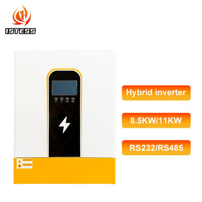 อินเวอร์เตอร์พลังงานแสงอาทิตย์ไฮบริด 48V เฟสเดียว 8.5kw 11kw คลื่นไซน์บริสุทธิ์ พร้อม RS485 รองรับแบตเตอรี่ LiFePO4