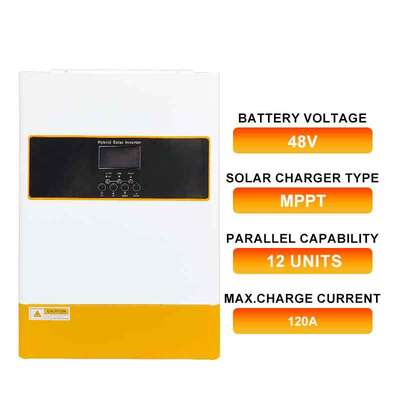 48V 6.2kW Hybrid Solar Inverter Single Phase Pure Sine Wave Off Grid Solar Inverter MPPT รองรับหลายรูปแบบความสําคัญในการออก