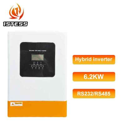 48V 5.5kw 6.2kw Single Phase Hybrid Solar Inverter Pure Sine Wave MPPT Off Grid ด้วยฟังก์ชันปาราเลลสําหรับ 12 ยูนิต