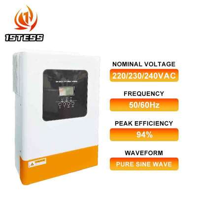 48V Single Phase Pure Sine Wave Hybrid Solar Inverter 5.5kw 6.2kw MPPT Off Grid ด้วยกระแสไฟฟ้า AC ที่สูง