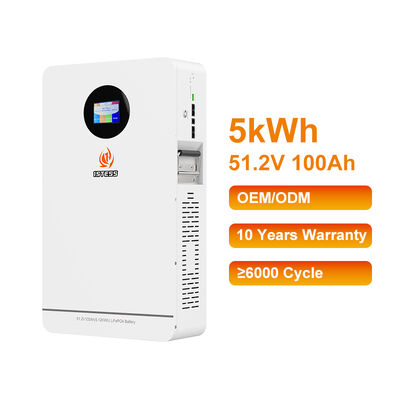 High Capacity 100Ah 51.2V Wall Battery with Intuitive Touch Screen Control